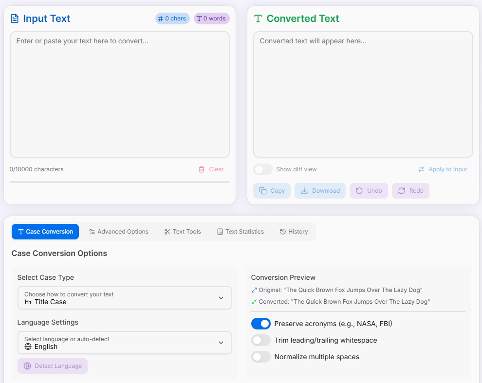 Case Converter & Text Transformer Preview