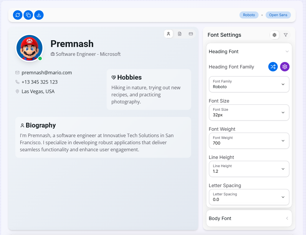 Google Fonts Pair Finder interface preview