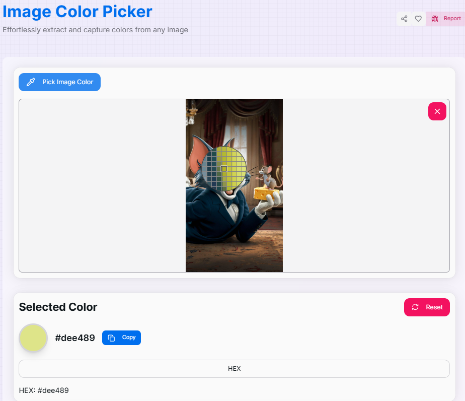 Image Color Picker Interface Preview
