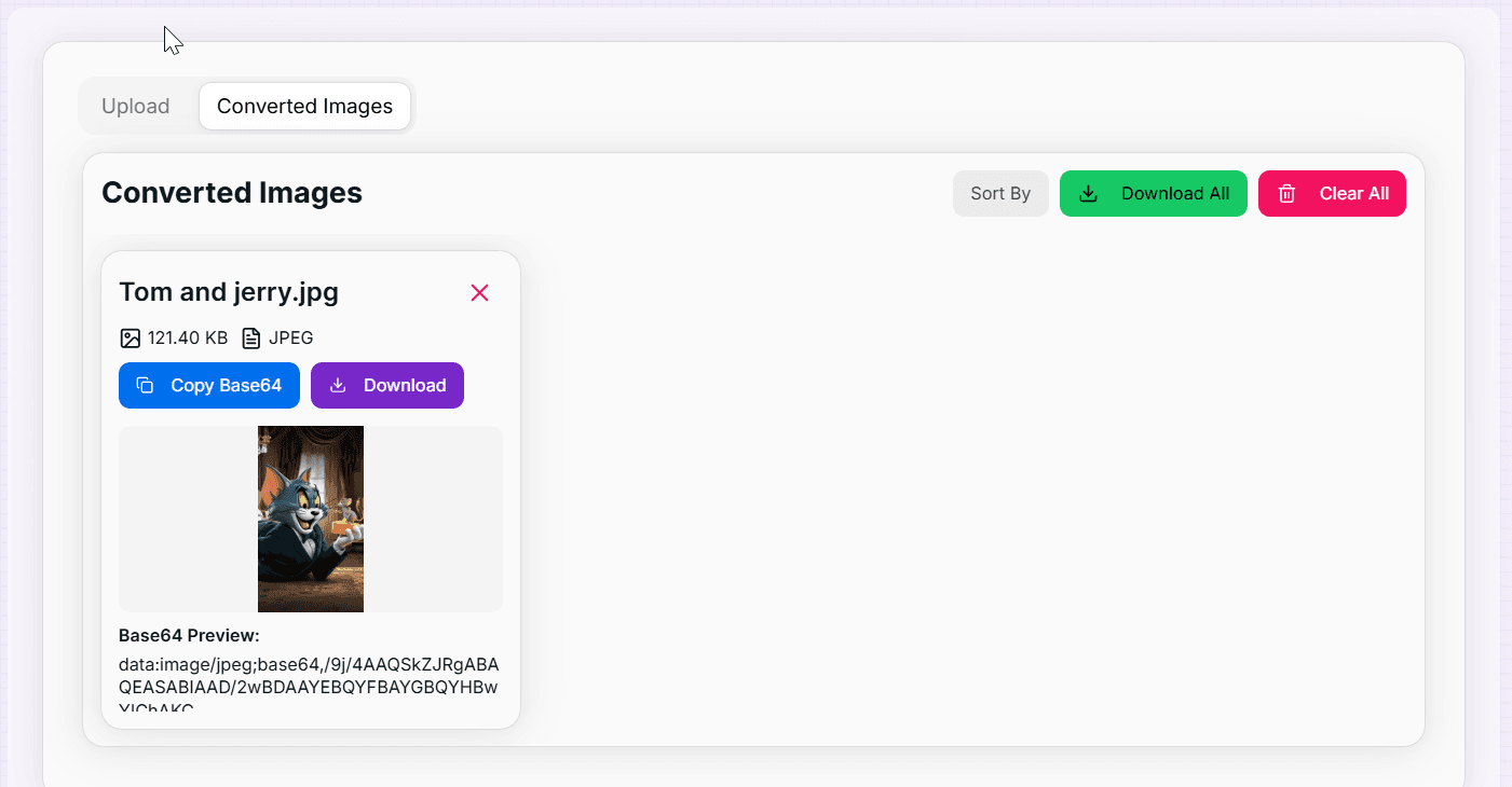 Image to Base64 Converter Interface Preview